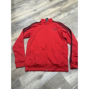 Adidas Men's Zipped Jacket Red Black Zip Pockets Size M